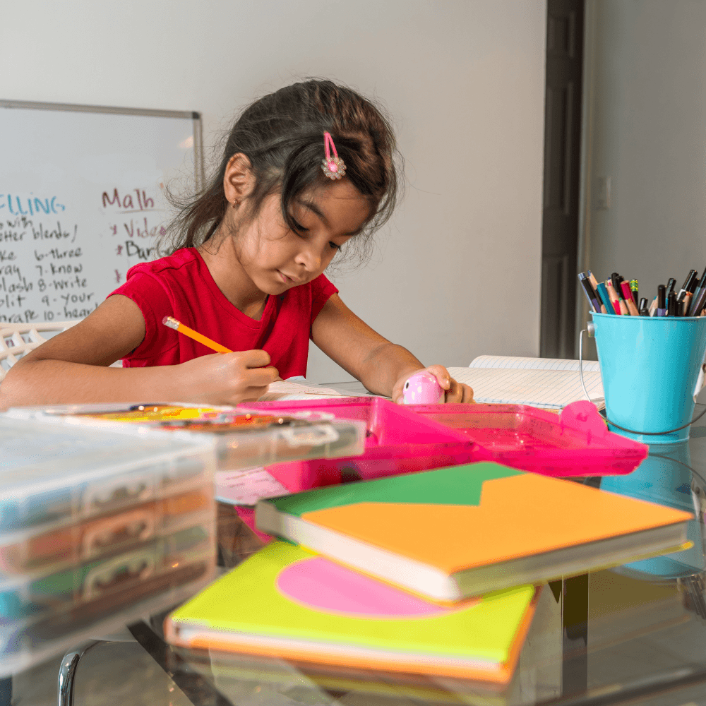 Girl in homeschool using TEFA funds
