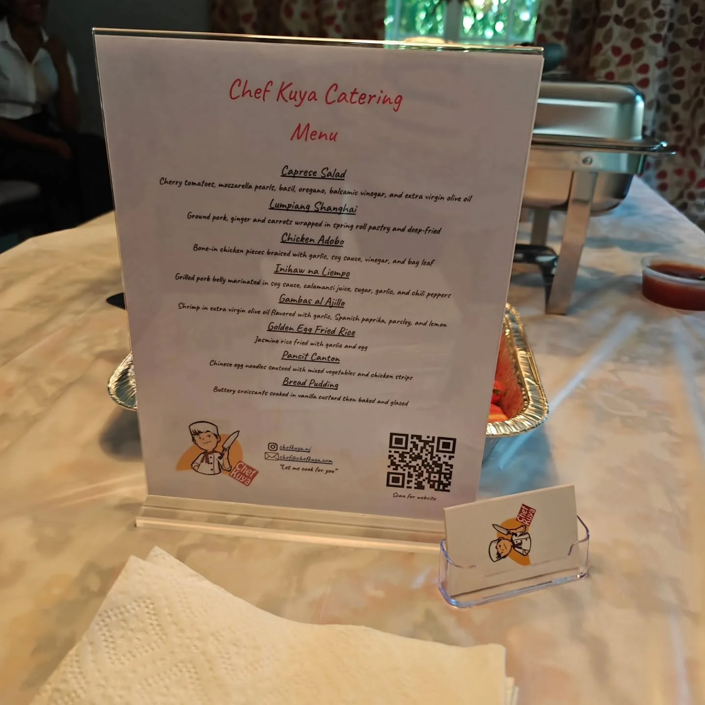 Over the summer Chef Kuya had the honor and privilege to provide full service catering for a client's private event. First the client and I decided on a menu appropriate for the amount of people, the style of event, and tastes of their guests. Then w