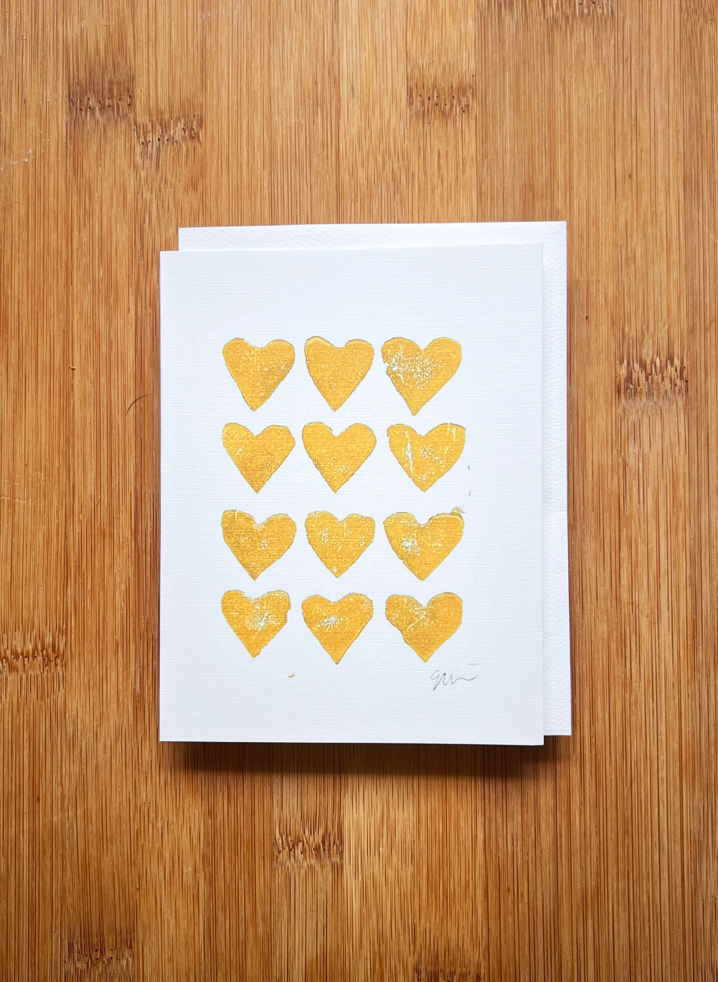 'Golden Hearts' Greeting Card