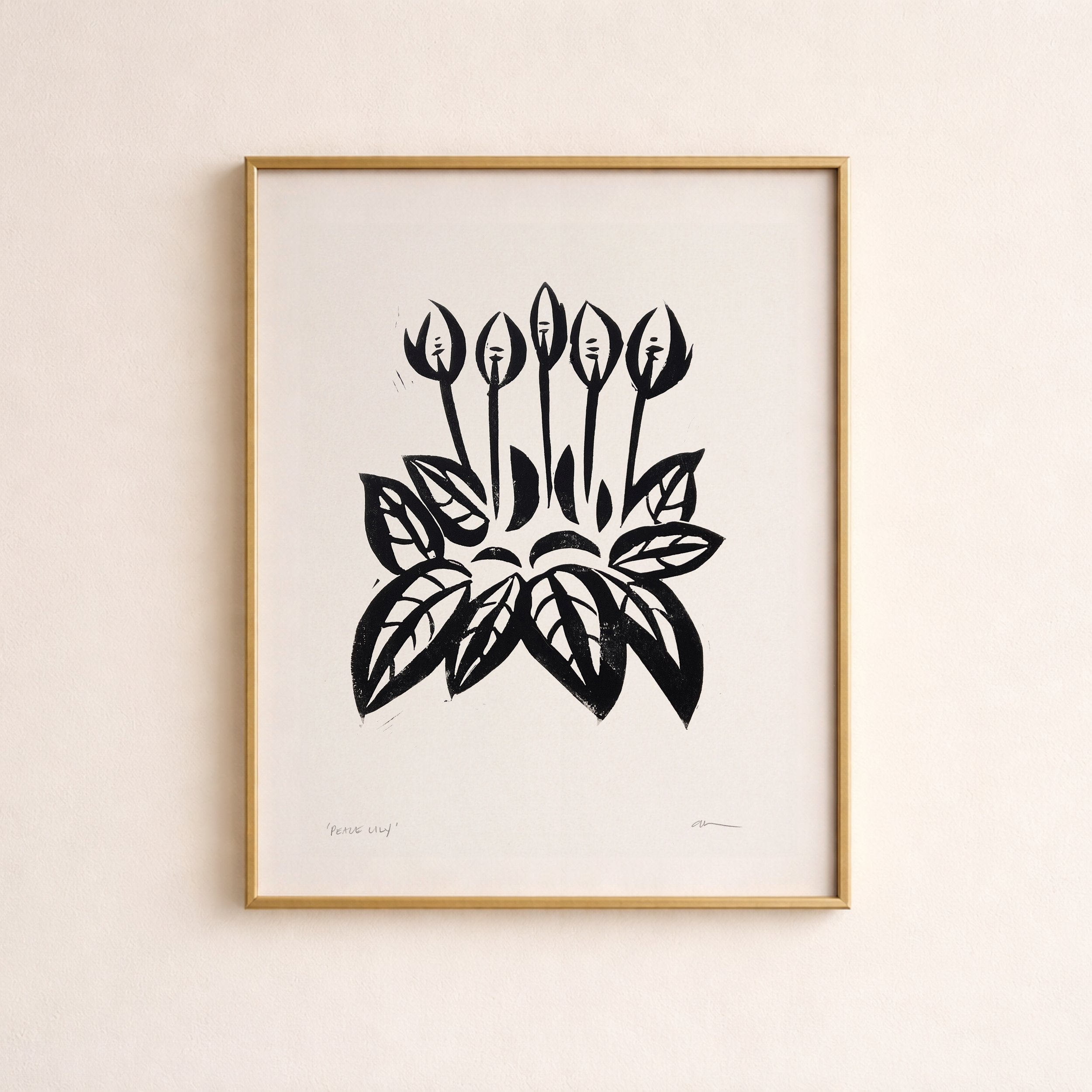 'Peace Lily' Linocut Print