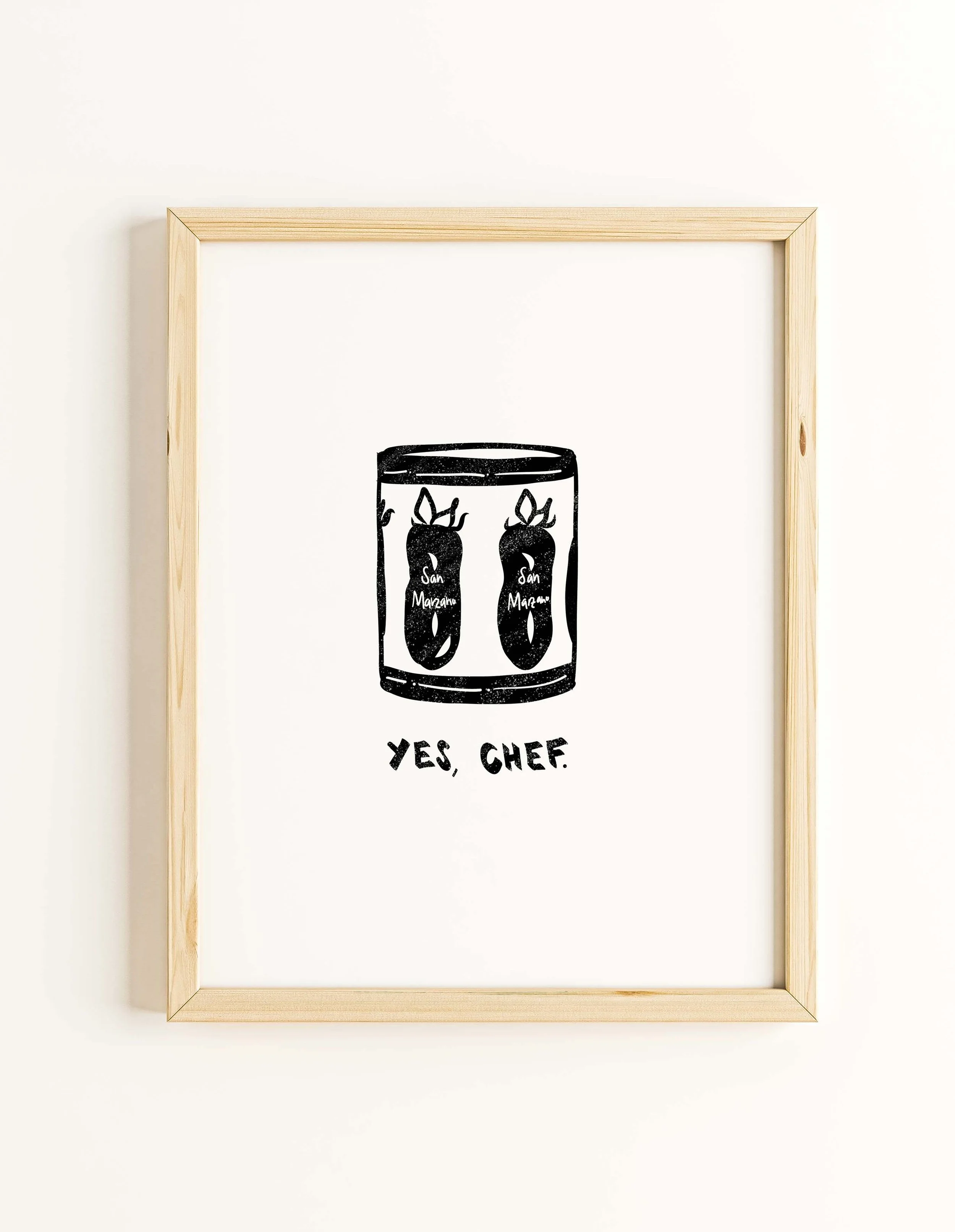 Framed 'Yes Chef" Illustration