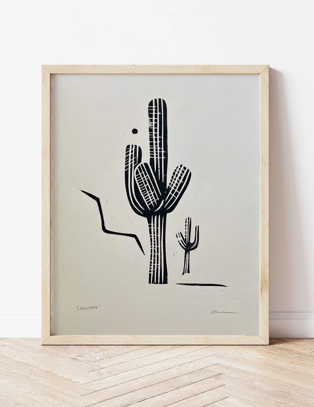 'Saguaro' Linocut Print