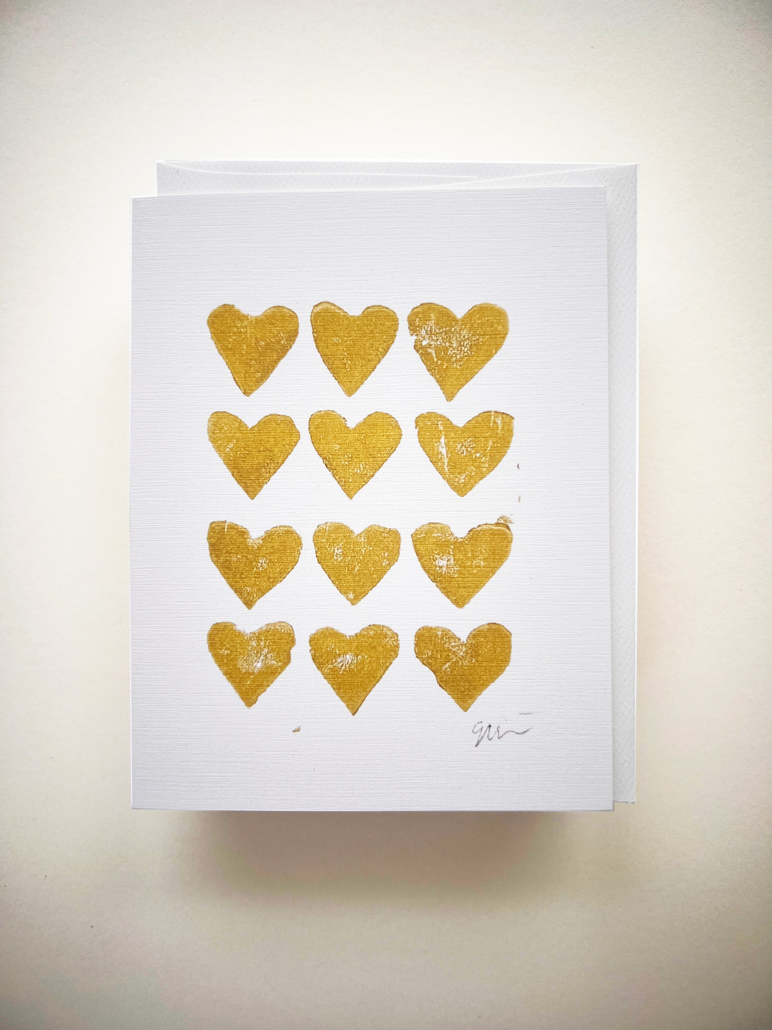 'Golden Hearts' Greeting Card