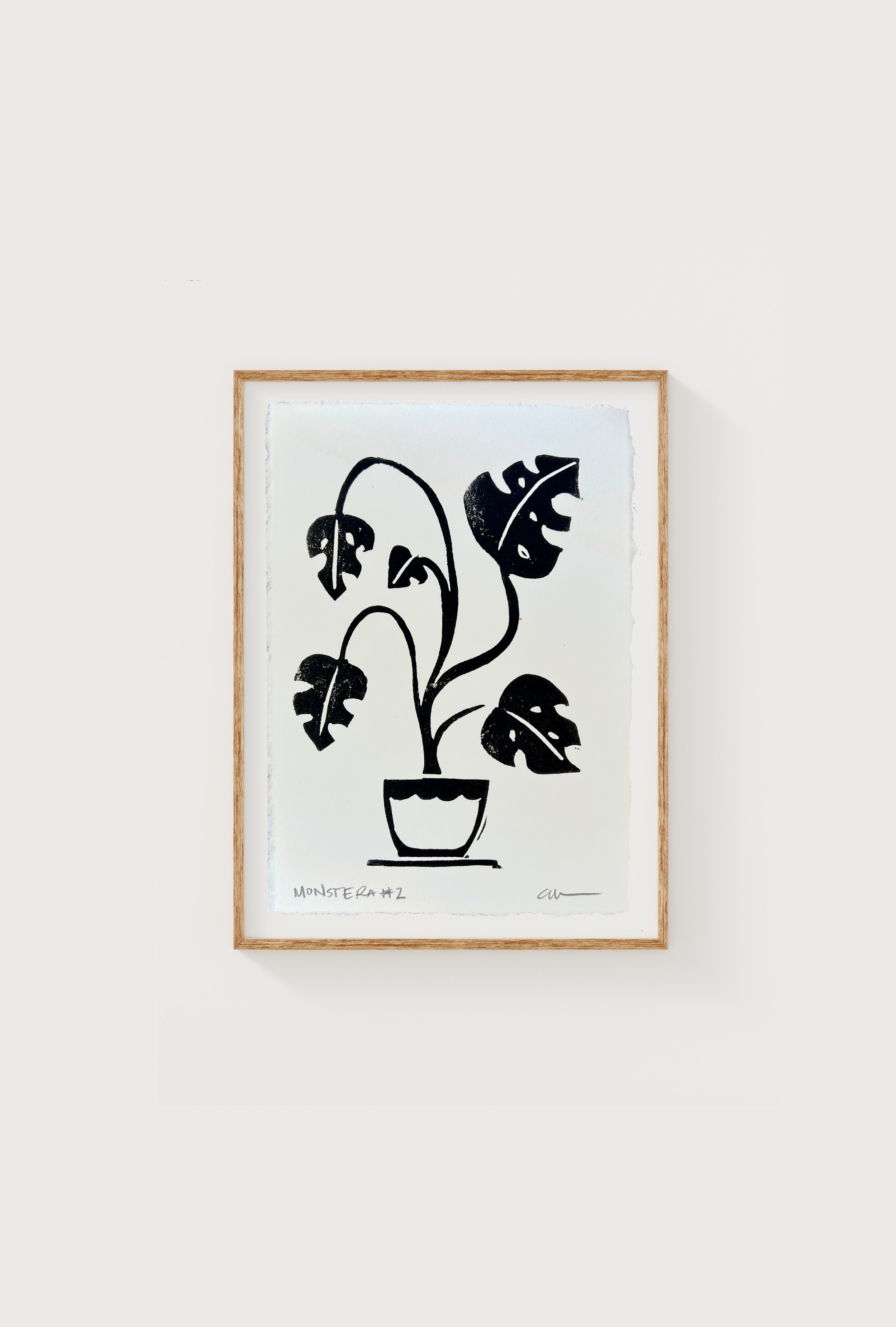 'Monstera #2' Linocut Print