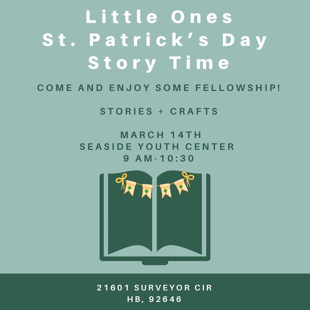 Little Ones Storytime tomorrow 9-10:30AM. Join us for a St. Patty&rsquo;s Day circletime, craft, and activities ☘️