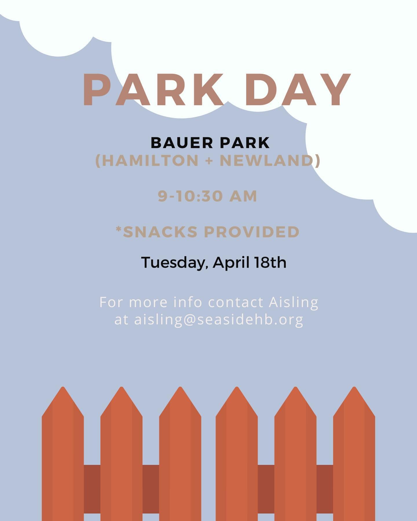 Storytime tomorrow will be hosted at Bauer Park for a spring Park Day! 🌼 9-10:30 AM