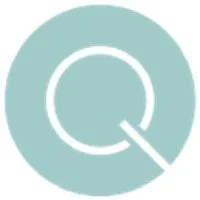 Circular logo with a stylized letter Q in the center, teal color