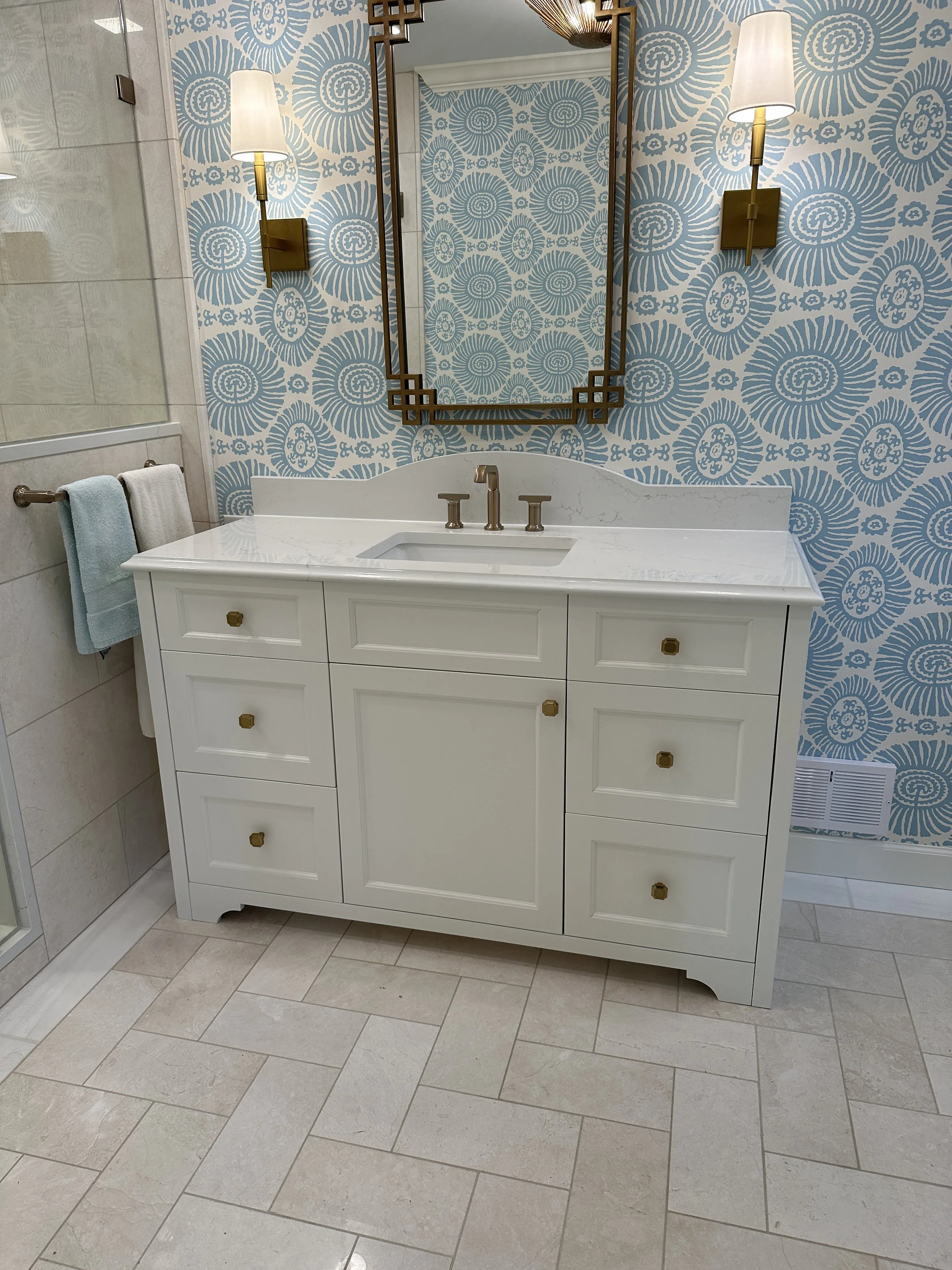 Custom Vanity; Full Overlay w/ Furniture Base