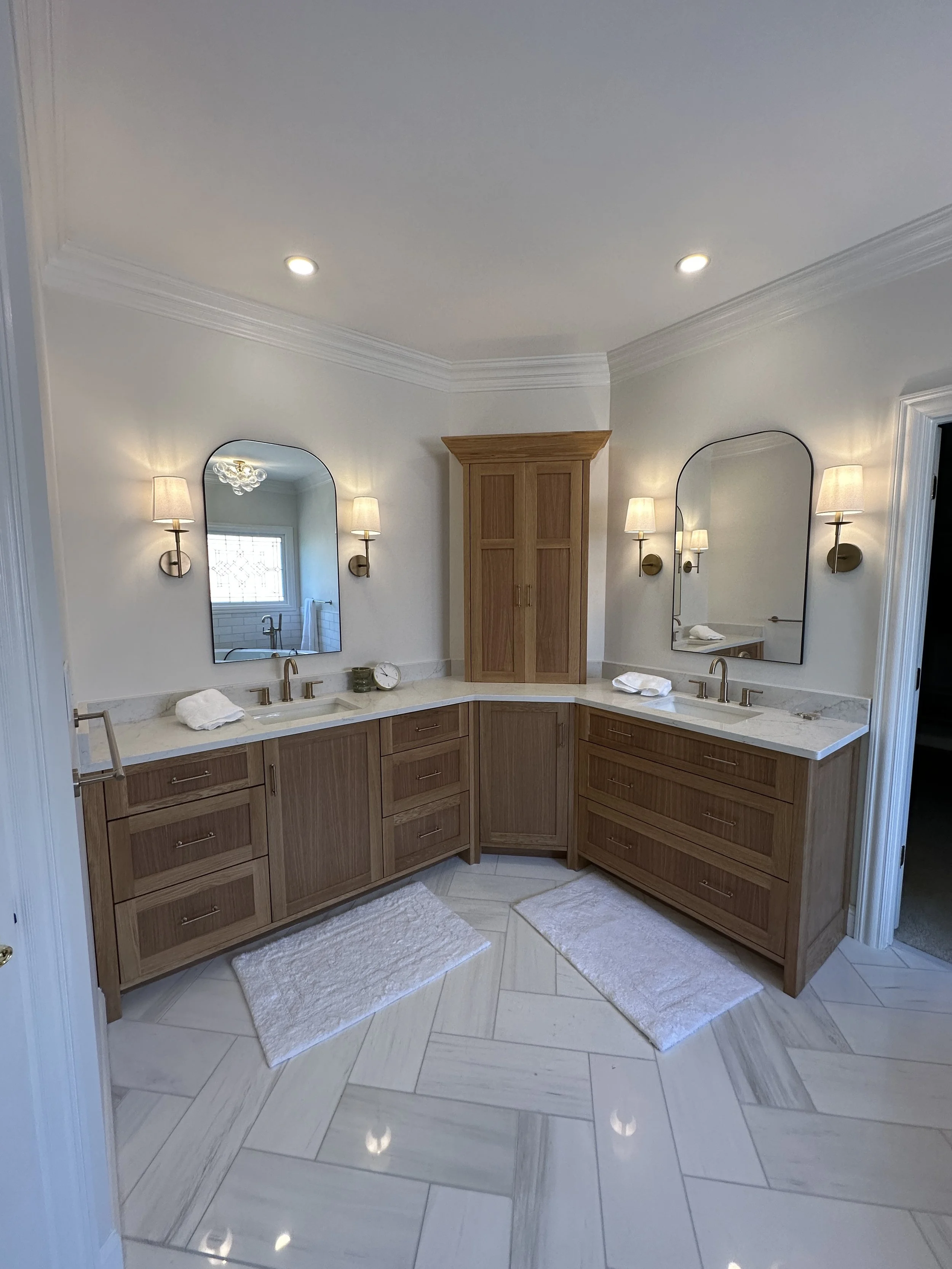 White Oak Vanity; Full Overlay