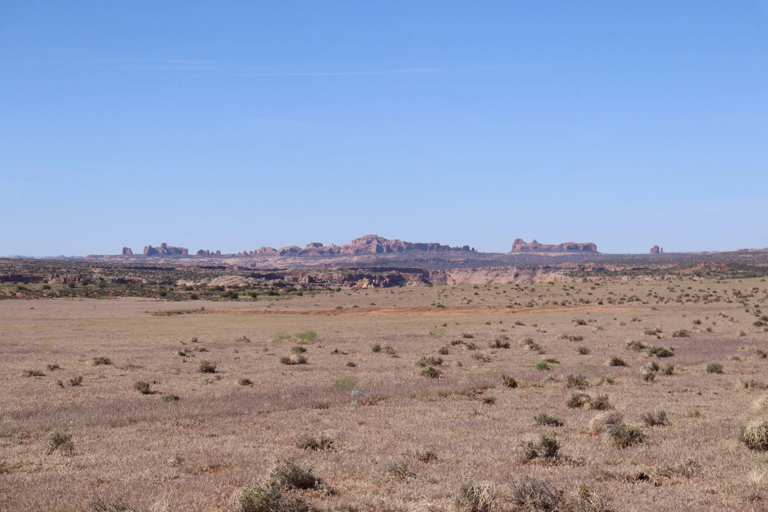 Arches National Park as seen from BLM rangeland in Yellowcat, UT