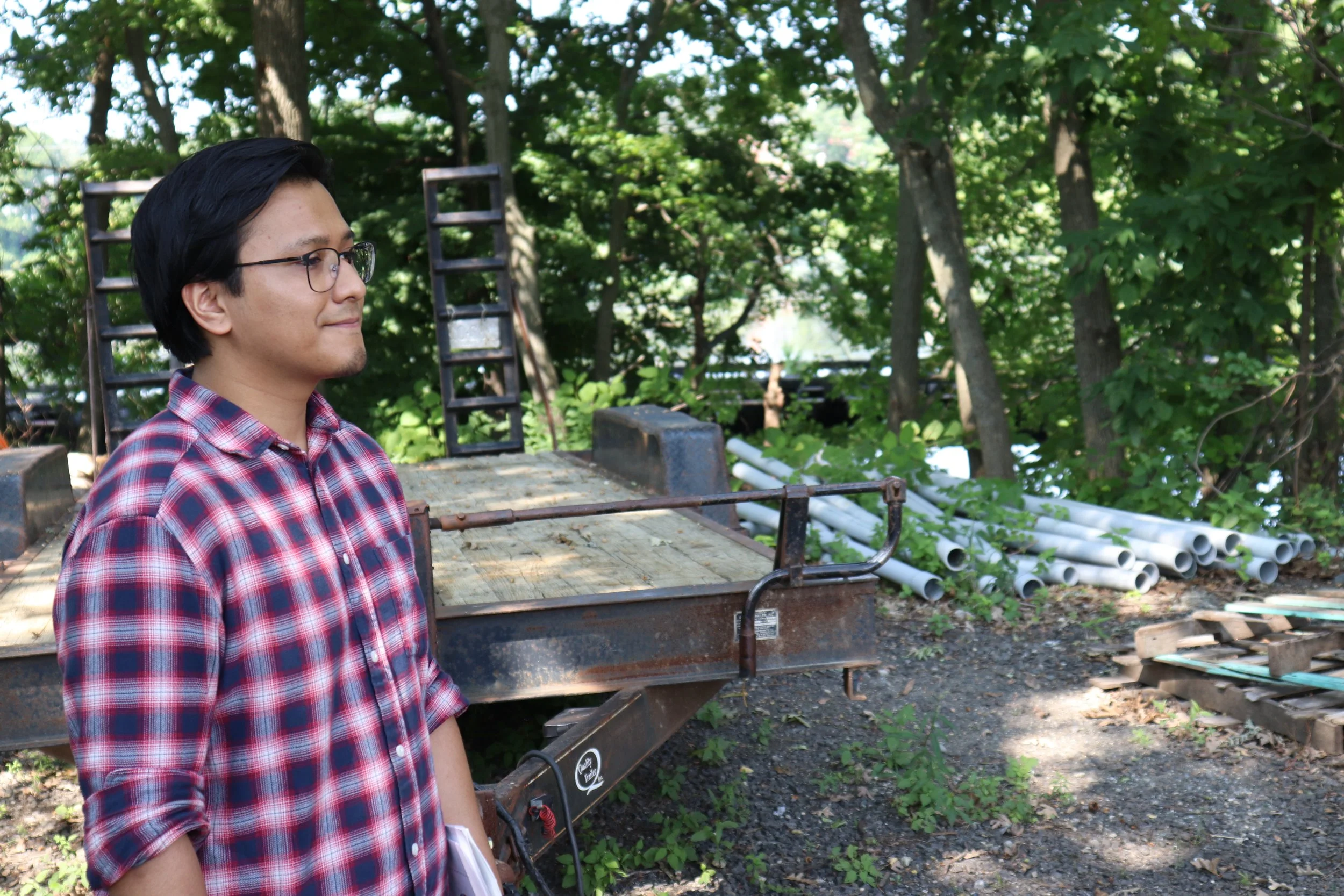 Arman Bajracharya, a grad student conducting a heat risk analysis of Worcester, MA