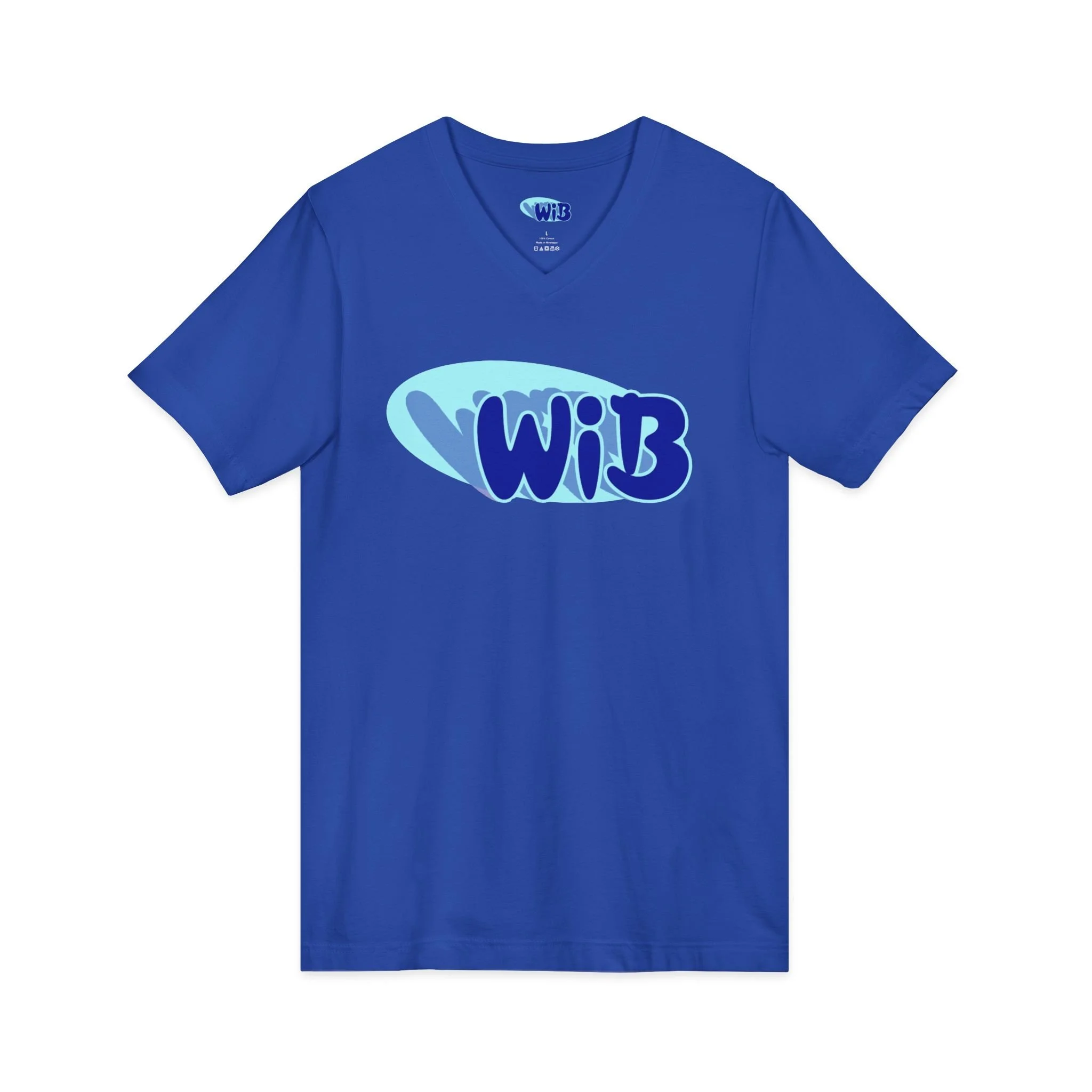 WiB V-neck T-shirt  - Blue Logo