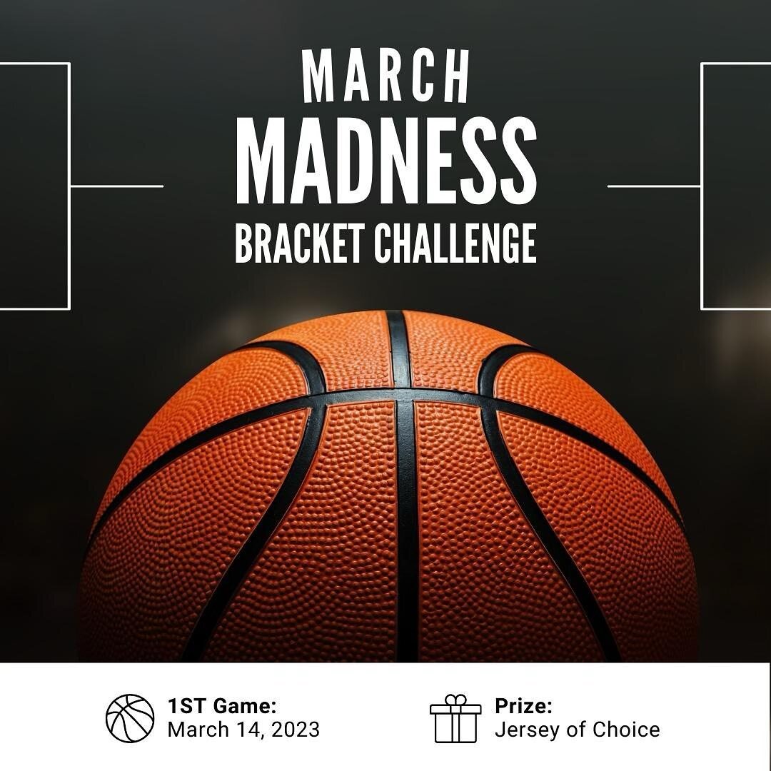ATTENTION: We are hosting a MARCH MADNESS bracket for a chance to win a FREE JERSEY OF YOUR CHOICE! Use our password: CB26MADNESS to create a bracket. Link in our bio! 🏀