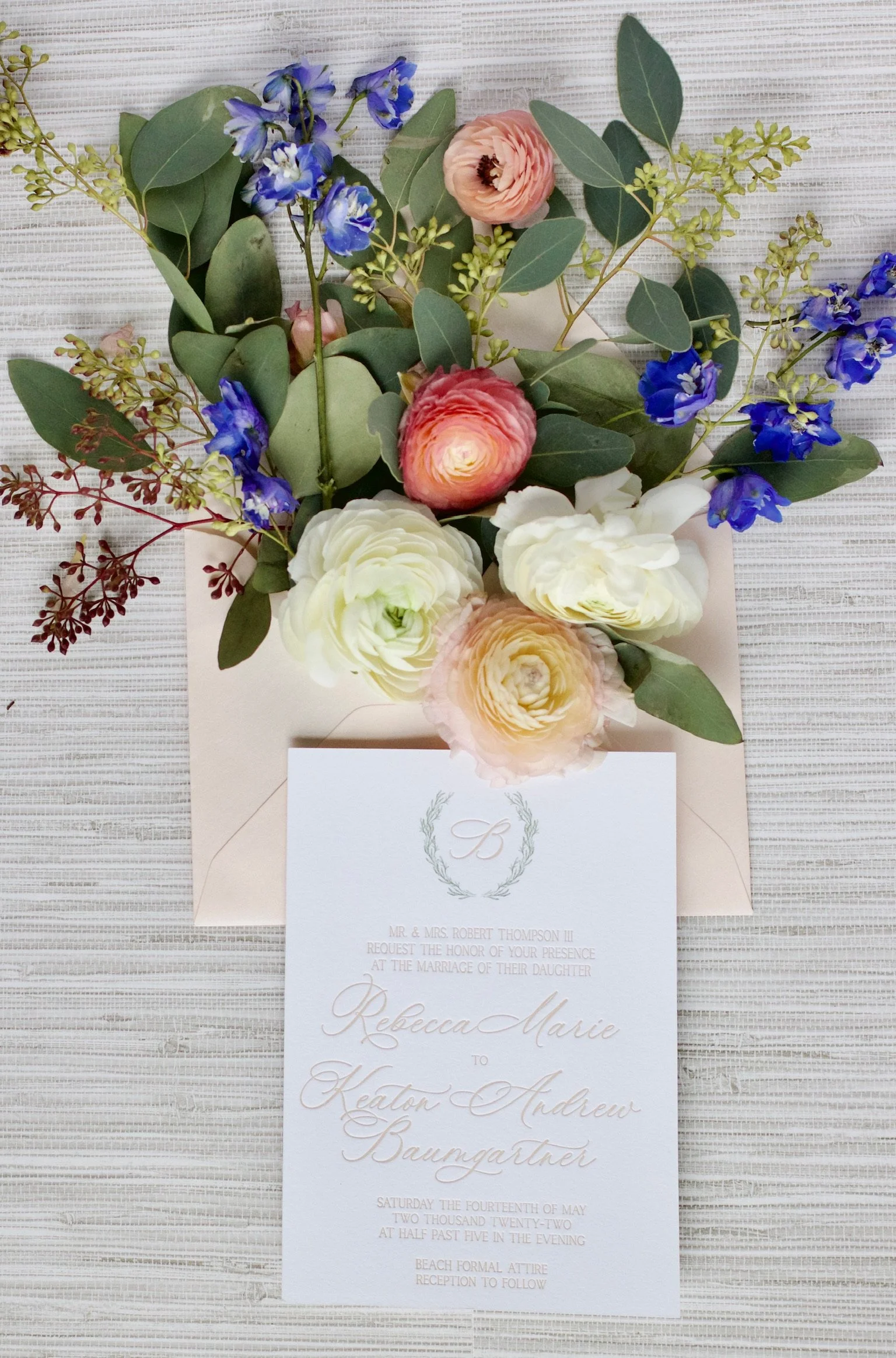 Sage Semi custom wedding invitations