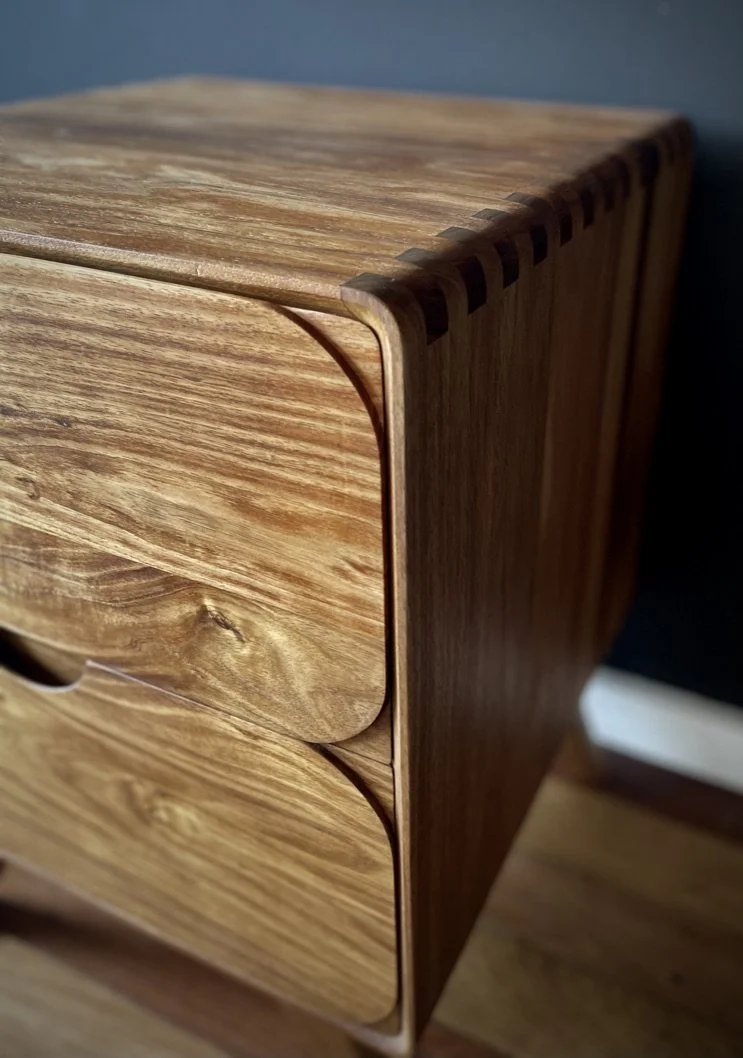 mm round bedside table- made by Leaf Furniture