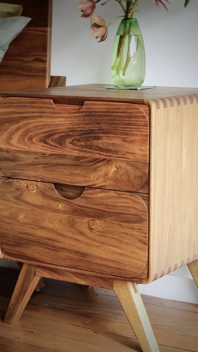 mm round bedside table- made by Leaf Furniture