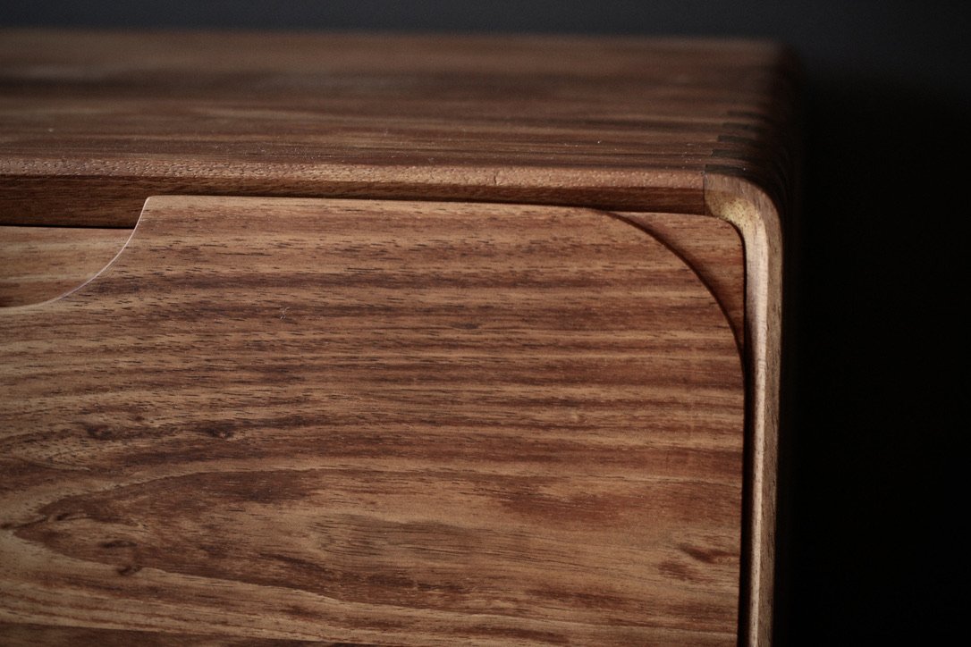 mm round bedside table- made by Leaf Furniture