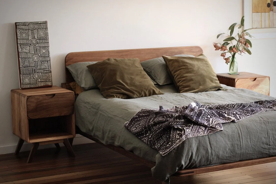 mm round bedside table- made by Leaf Furniture