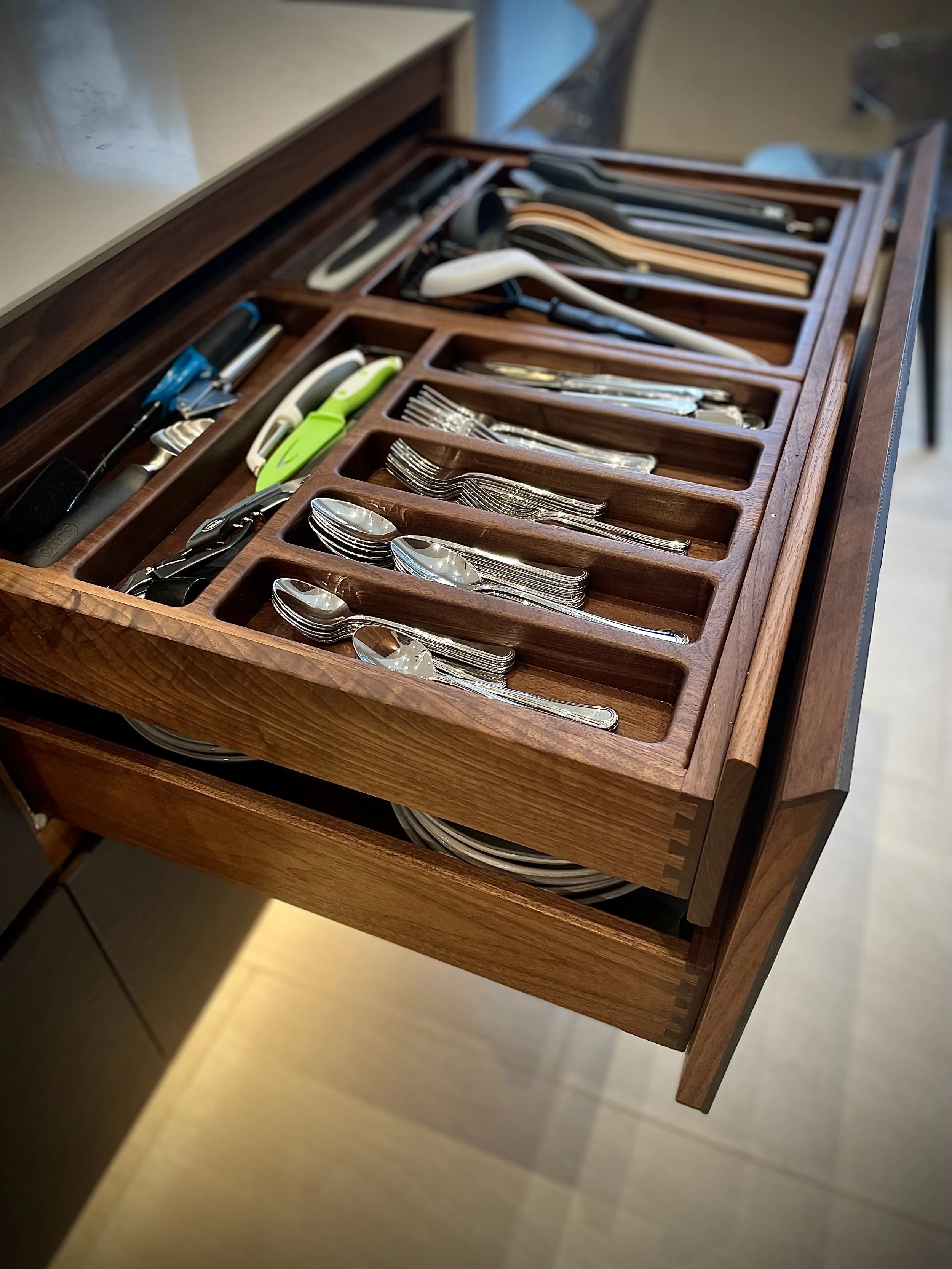 Handcrafted Wooden Cutlery Organizer