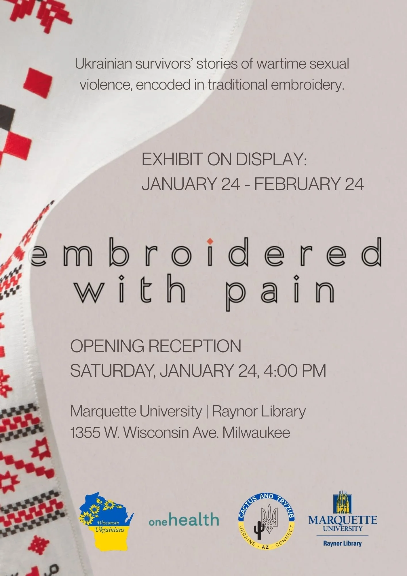 Embroidered with Pain – Exhibition