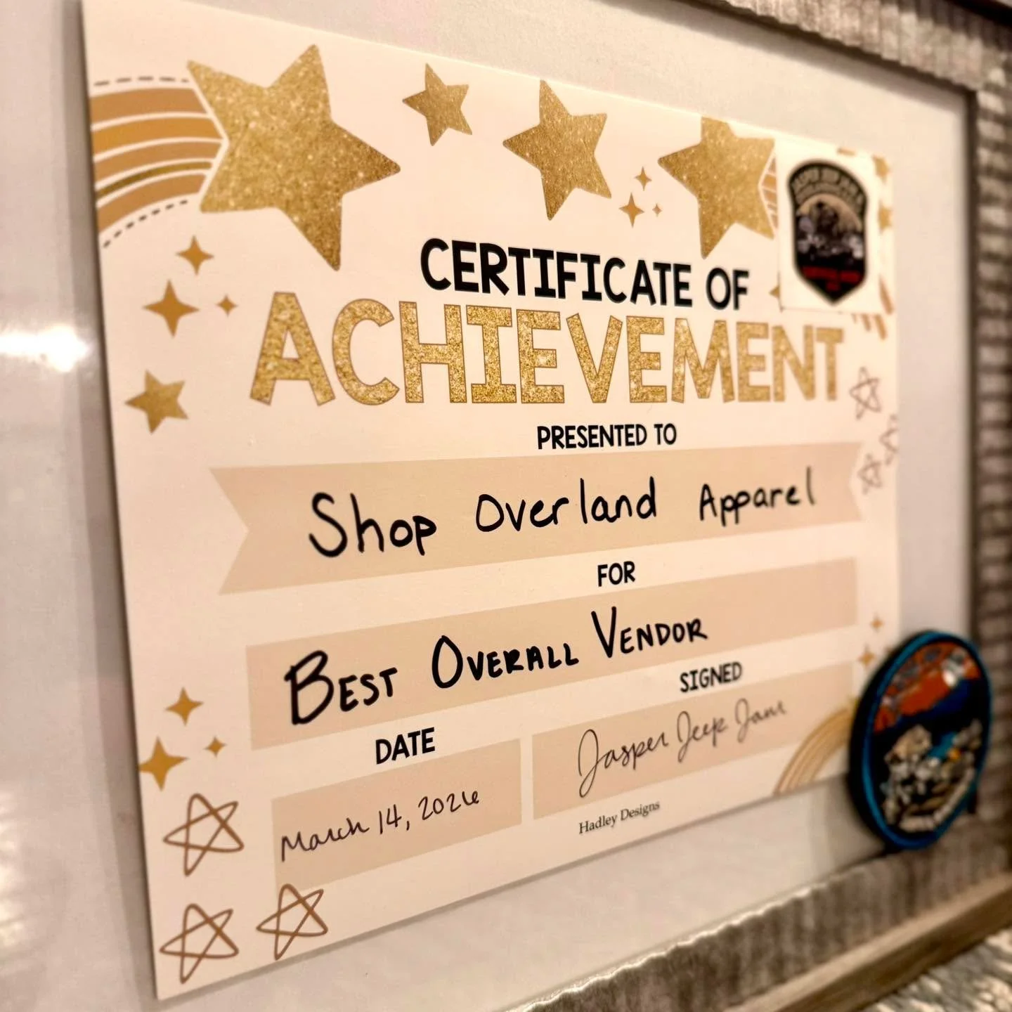 We want to thank everyone that came out and purchased merch from us over the weekend at Jasper Jeep Jam and Overlanding Rally! 

We are so very honored to receive the award for Best Overall Vendor. We are committed to serving an &ldquo;experience&rdq