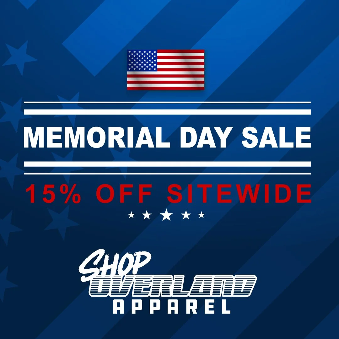 As we head in to the holiday weekend, we remember and honor those who have served and sacrificed.

Our Memorial Day Sale is live on the site &ndash; grab 15% of ALL merchandise now until May 25th at midnight CST.

https://www.shopoverlandapparel.com/