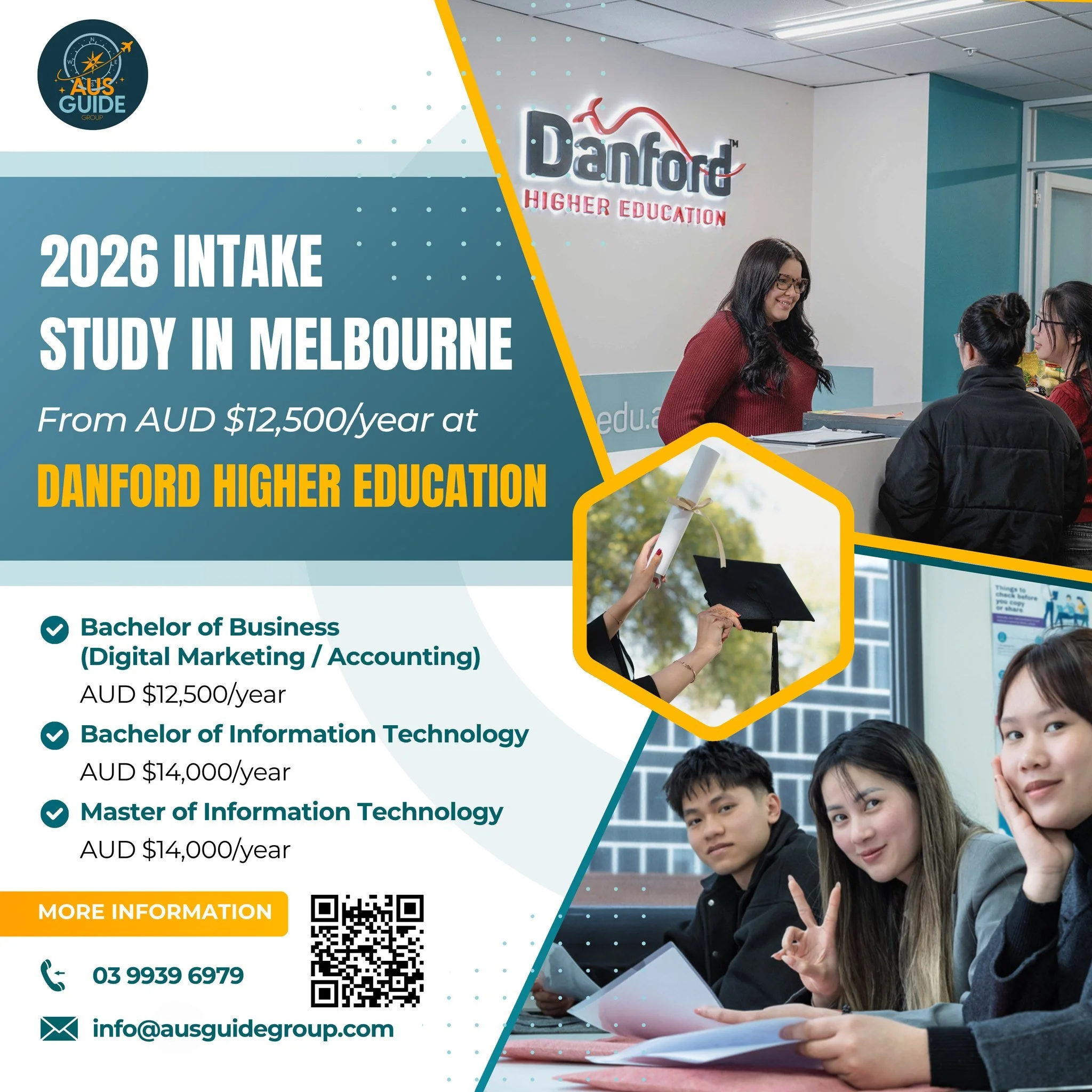 2026 INTAKE: STUDY IN MELBOURNE FROM AUD $12,500/YEAR AT DANFORD HIGHER EDUCATION