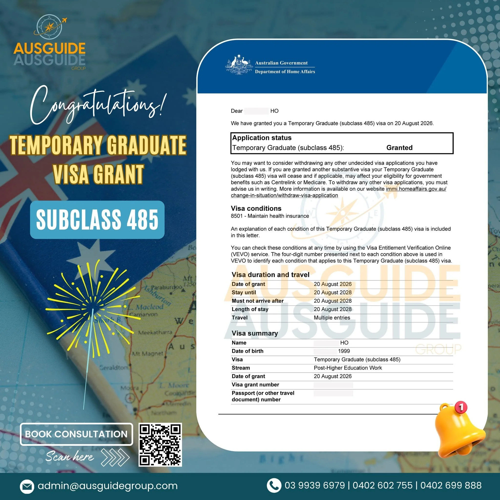 A NEW CHAPTER AFTER GRADUATION – 485 VISA SUCCESS