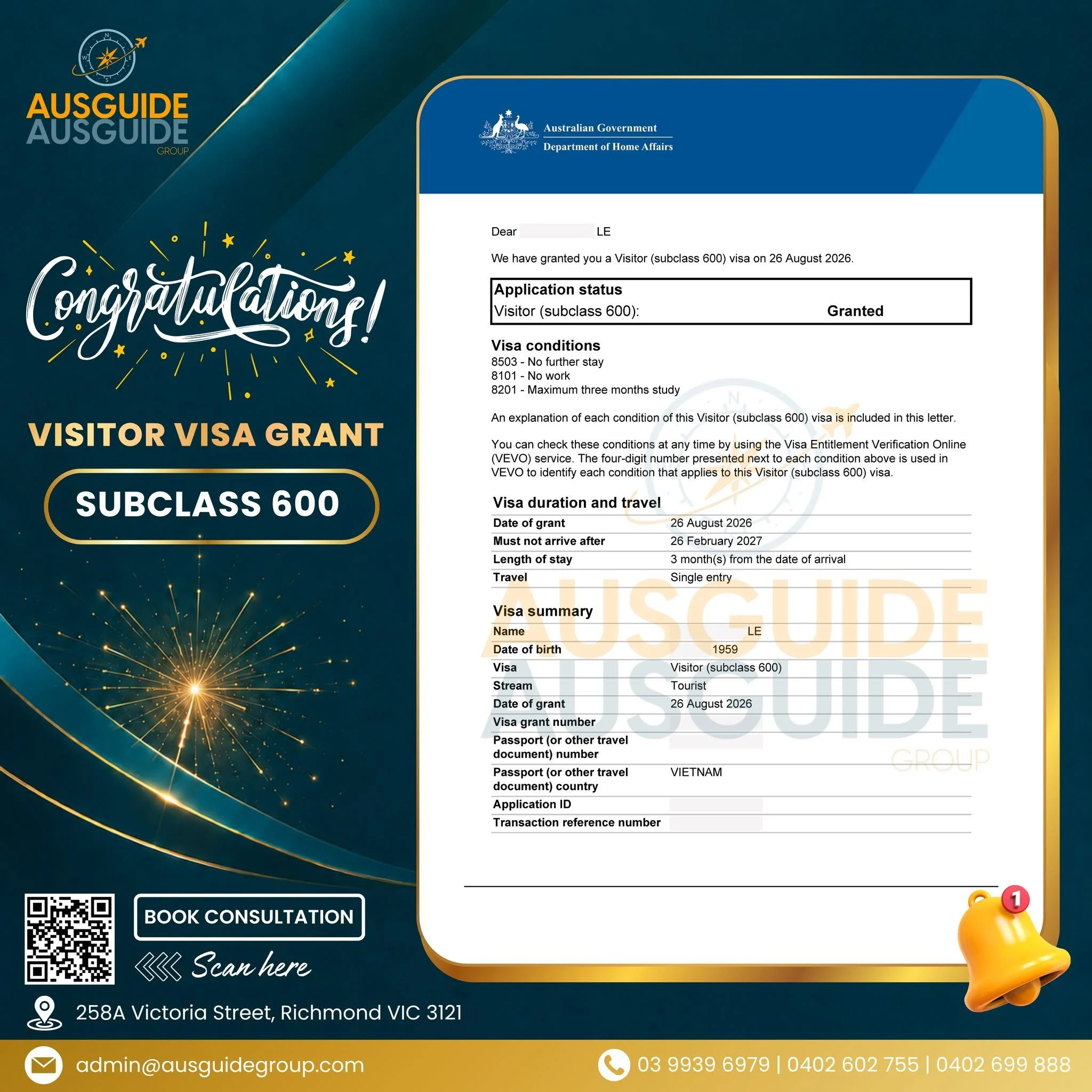 A SPECIAL REUNION AWAITS – VISITOR VISA GRANTED