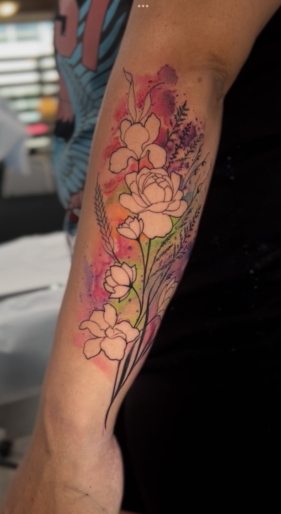 Watercolor Flower outter arm Tattoo.jpg