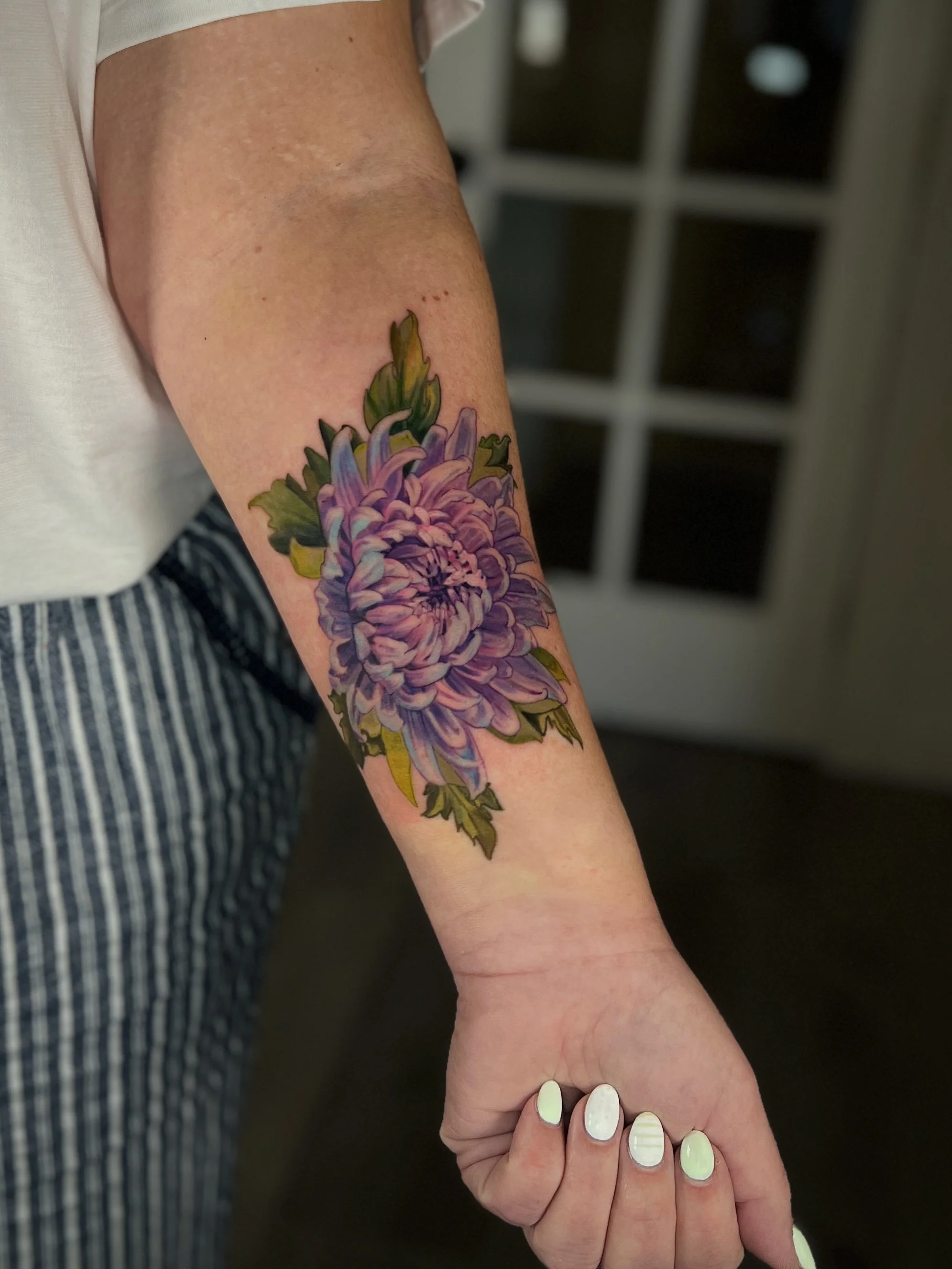 fineline flower tattoo colorful.jpeg