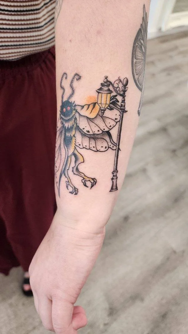 Mothman Traditional Tattoo