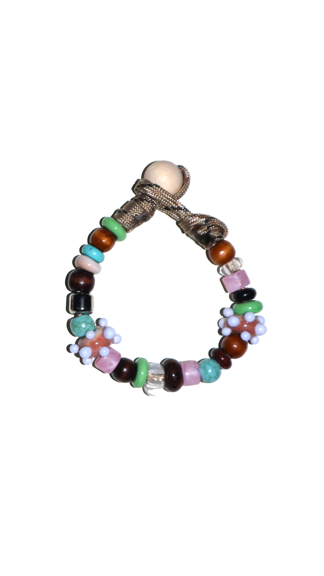 handmade glass beaded bracelet in pink