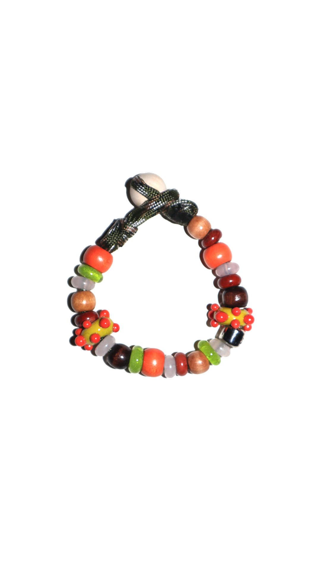 handmade glass beaded bracelet orange