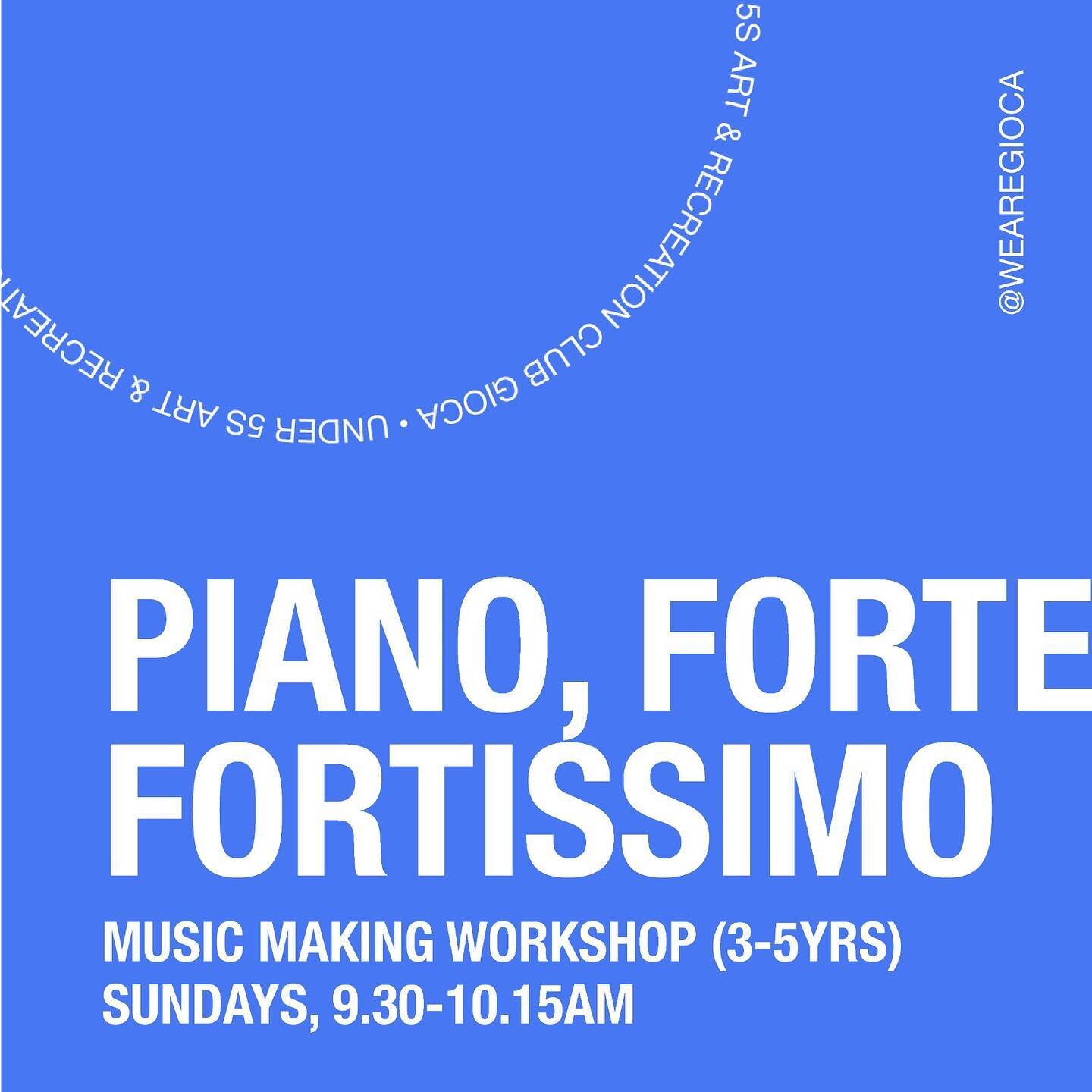 Time to make music! 🎵 

Our signature Sunday morning music making workshop is back, designed with slightly older kids (3-5yrs) in mind.

Piano, Forte, Fortissimo &mdash; Music Making Workshop (3-5yrs) recognises the importance of music 🎹 in early y