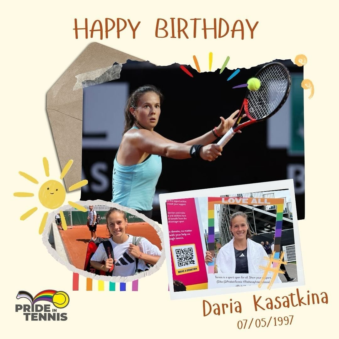 Celebrating the birthday of our icon, @kasatkina ! 🌈🎾

Wishing you the very best on your special day and sending luck your way for the Rome tournament. 🎾

Keep shining.💪 We 𝐋𝐎𝐕𝐄 you!!

#prideintennis  #tennis
#LGBTQSPORT #LGBTQ #lgbtqcommunit