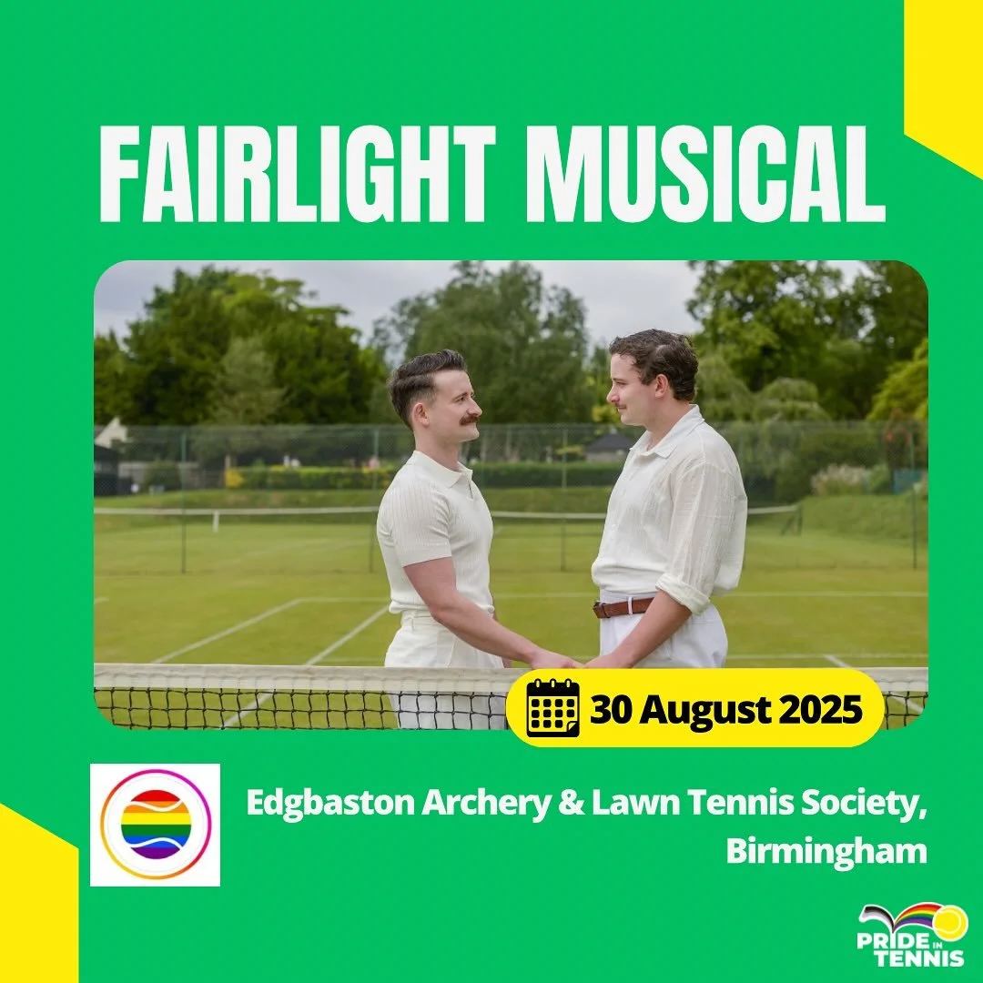 🌈🎾 Only 9 days to go until the world premiere of Fairlight &ndash; a brand-new electropop musical about queer invisibility in tennis! ✨

📍 Edgbaston Archery &amp; Lawn Tennis Society, Birmingham
📅 Sat 30th August 2025, 6pm

Be part of history at 