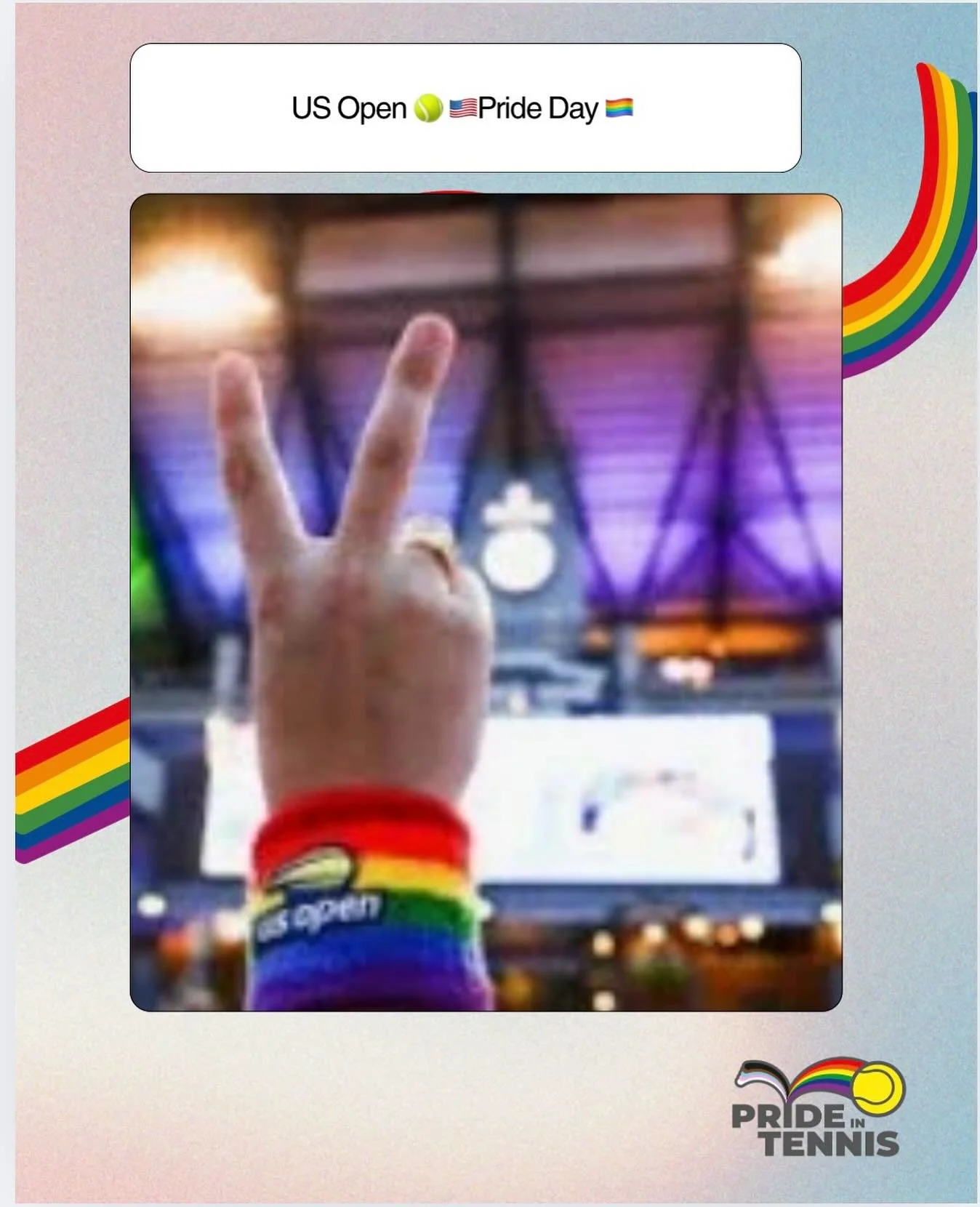 &ldquo;Pride in Tennis&rdquo; salutes Open Pride Day at the US Open! 🎾🏳️&zwj;🌈

TODAY is the day that truly embodies visibility, inclusivity, and the sheer joy of belonging. From rainbow wristbands and flags to smiling faces and shared pride&mdash