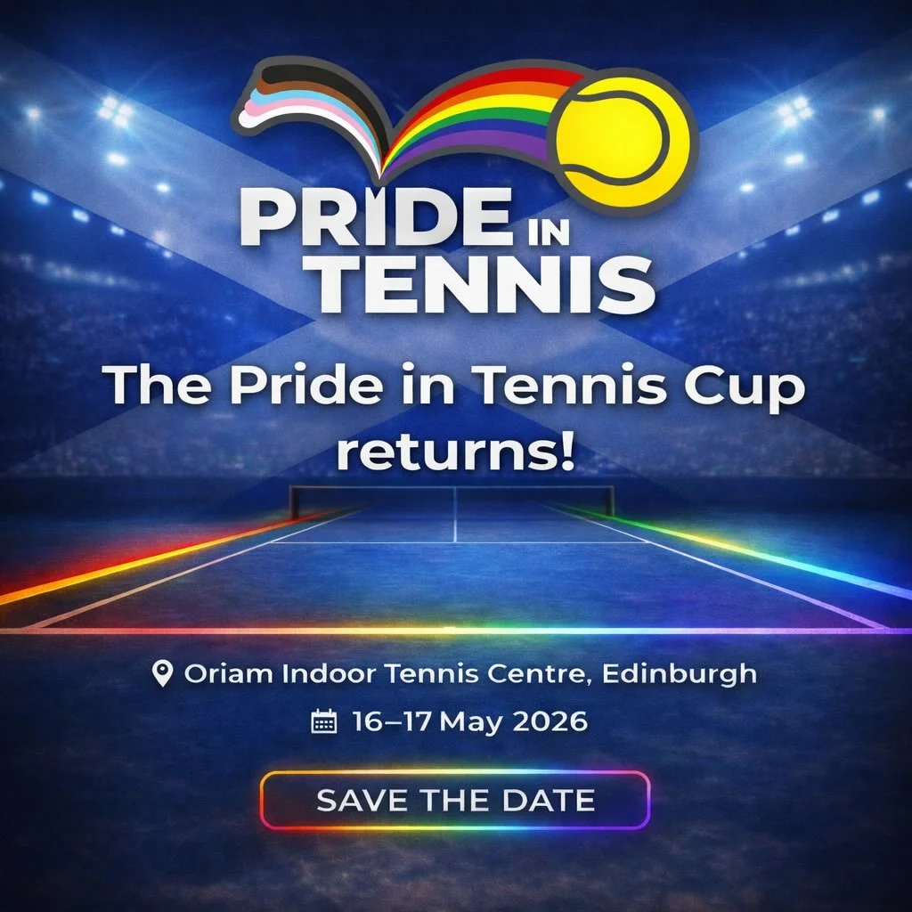 🏴󠁧󠁢󠁳󠁣󠁴󠁿 Excited to announce that the Pride in Tennis Cup 2026 is coming to Edinburgh this May 🌈 

📧 DM us for more details, but further updates will be shared soon. 

#lgbtq #tennis #scotland #prideintennis #prideintenniscup