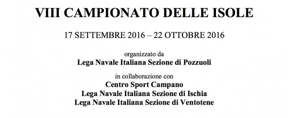 regata Ottovelante 24 settembre 2016 e VIII Campionato delle Isole