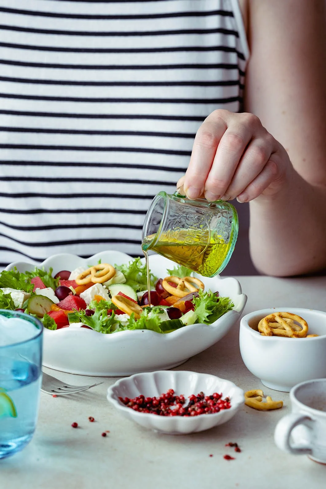 watermelon salad: Monika Grabkowska-salad-food photography