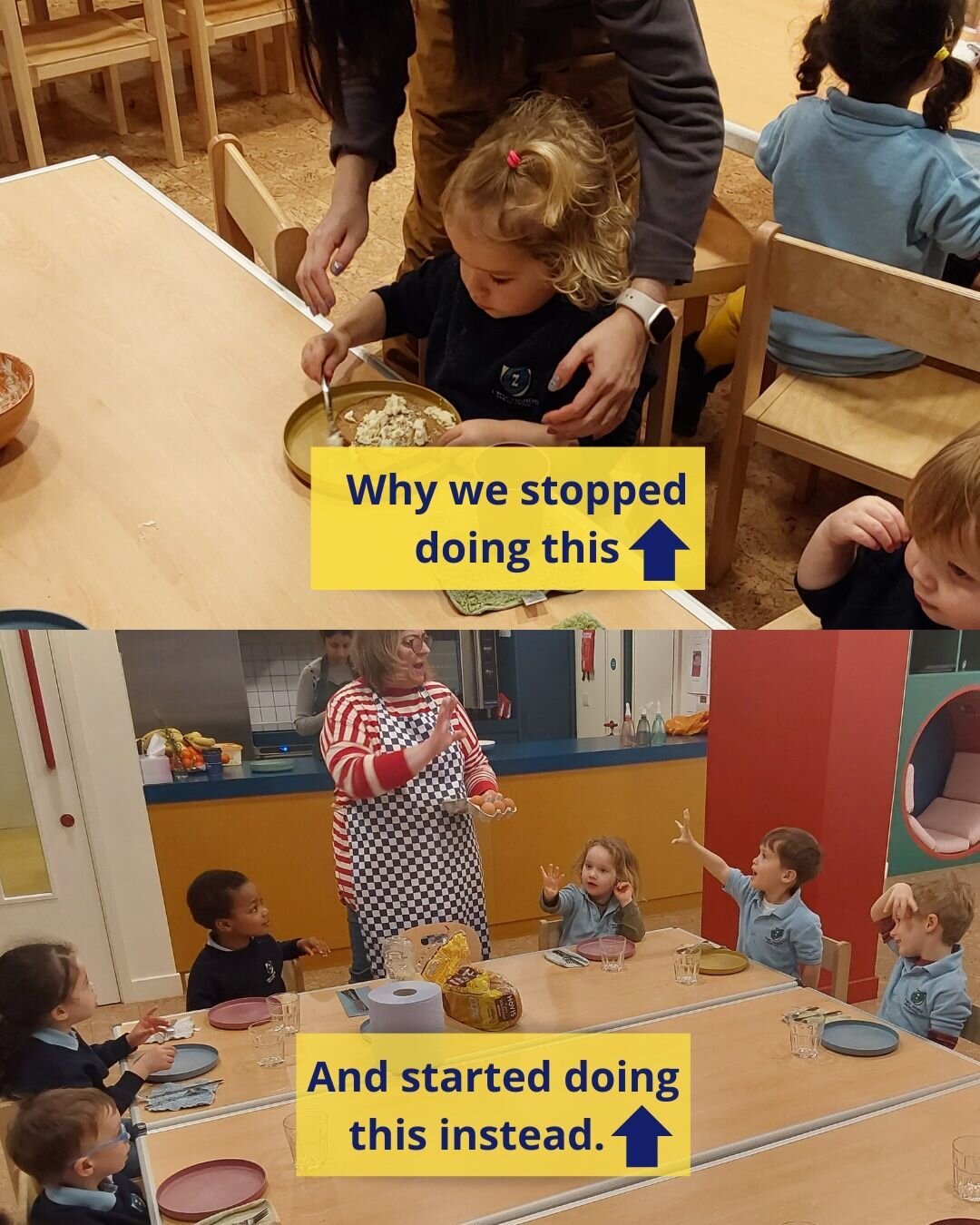 We didn't used to do cooking as well as we might have done.

The children always enjoyed our cooking sessions and learnt from them.

But after much reflection, we've made 3 changes to make them a much richer learning experiences.

Here's what's chang