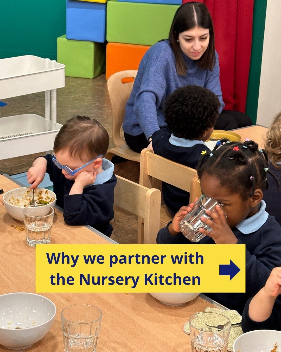 Serving the children very nutritious food doesn't nourish their bodies and brains unless they eat it!

We're proud of our partnership with the Nursery Kitchen, which means we can offer high quality lunches and dinners to our children that they love t