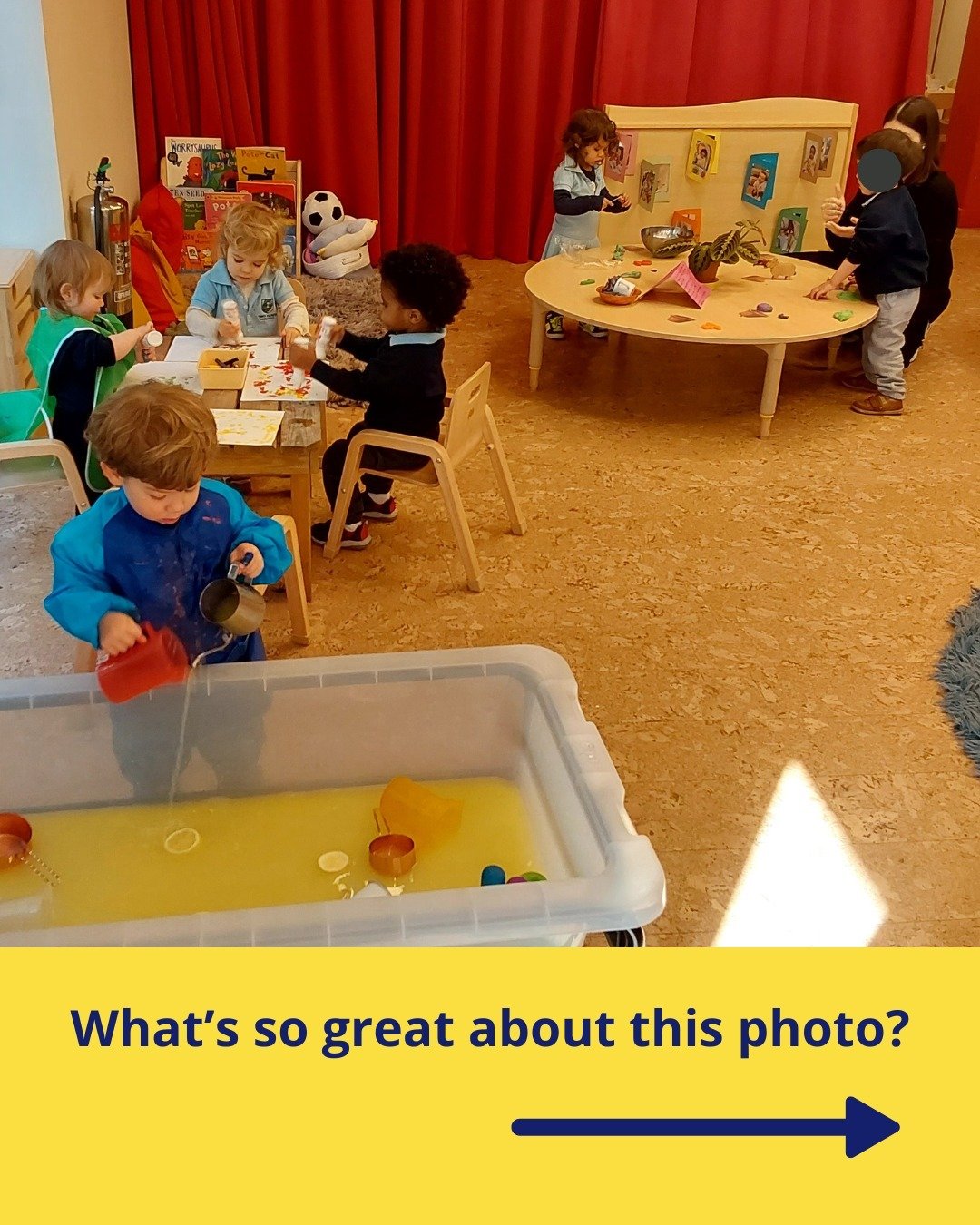 This photo is now all over our website!

You can see so much about our approach to early years education at Two Hands Preschool from it.

Of course there's plenty you can't see, such as the outdoor learning, the daily outings, the meals, the staff to
