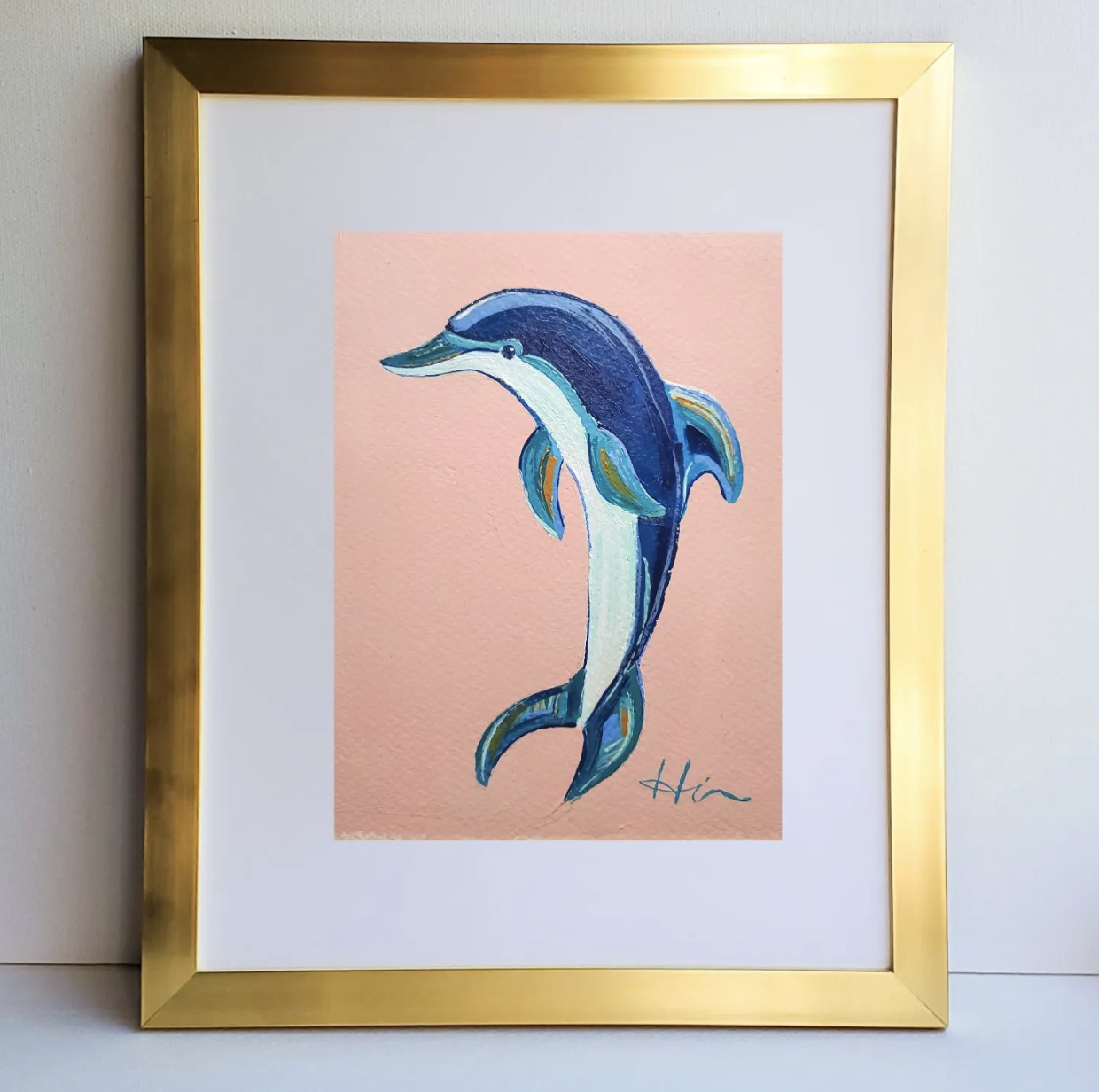 Dolphin - Pink Background