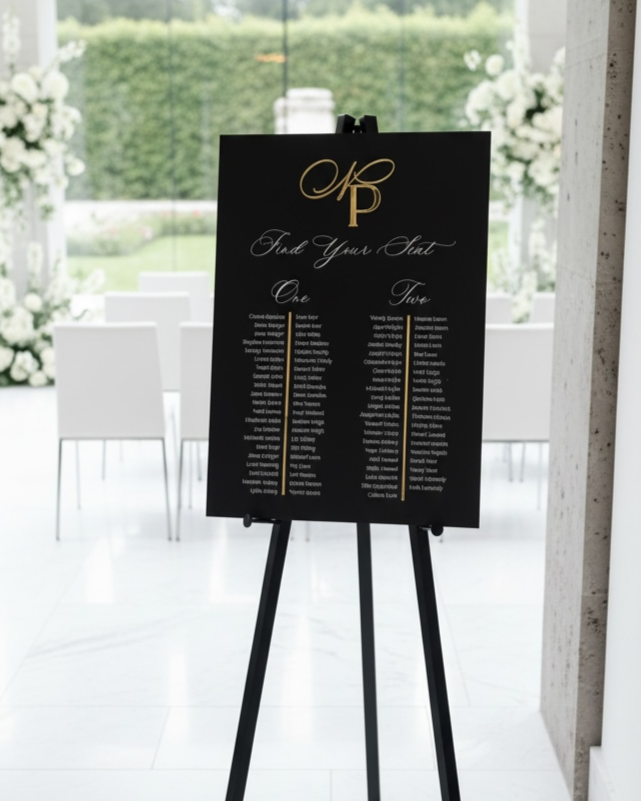 'Monogram' 3D Line detailing Seating Plan