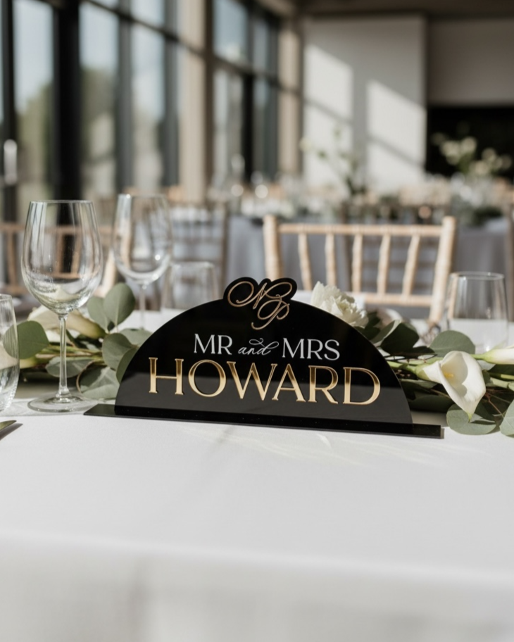 NEW* Dome 'Monogram' Top Table Sign