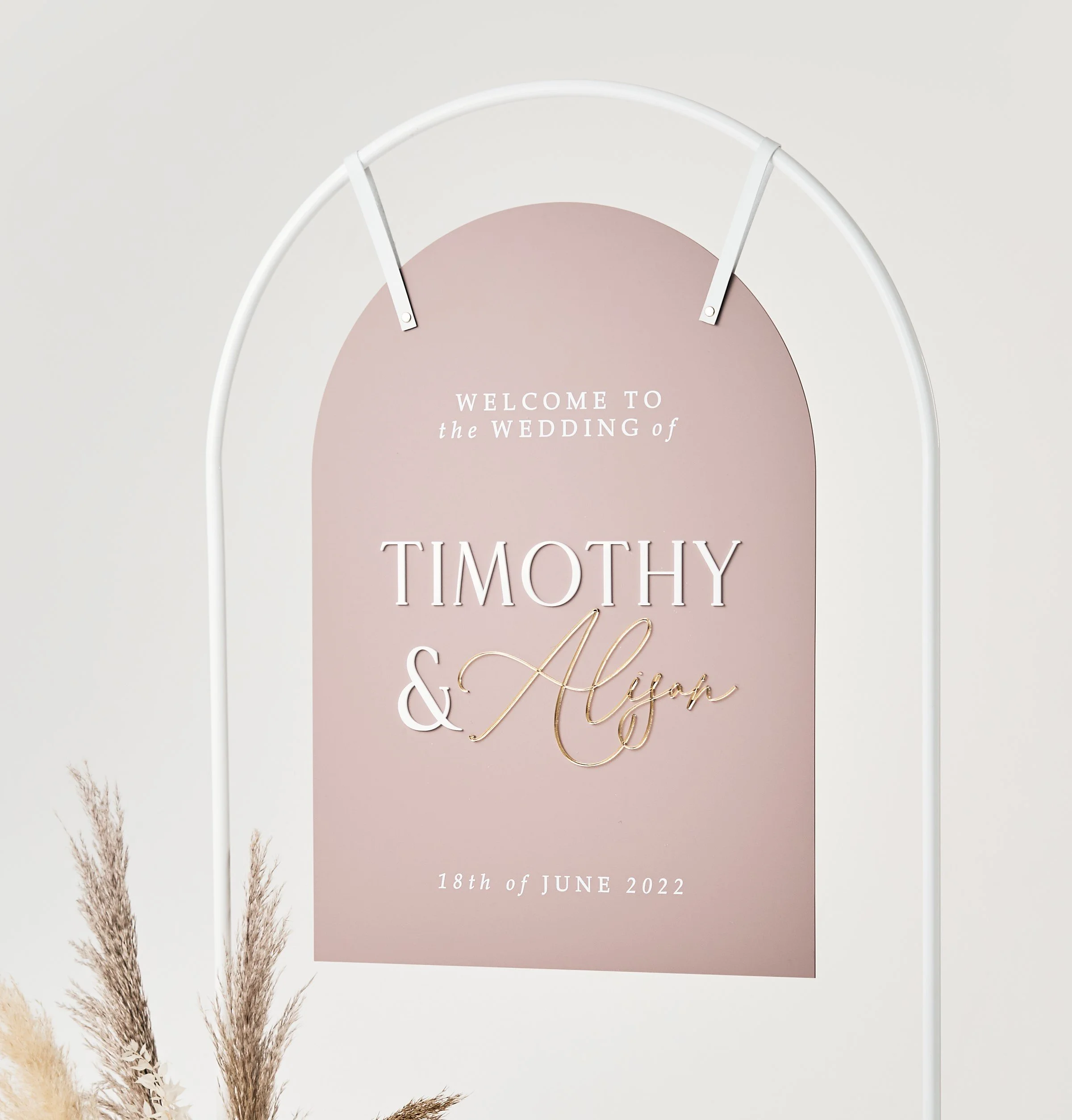 DOME WEDDING WELCOME SIGN — Rose Signage Co.