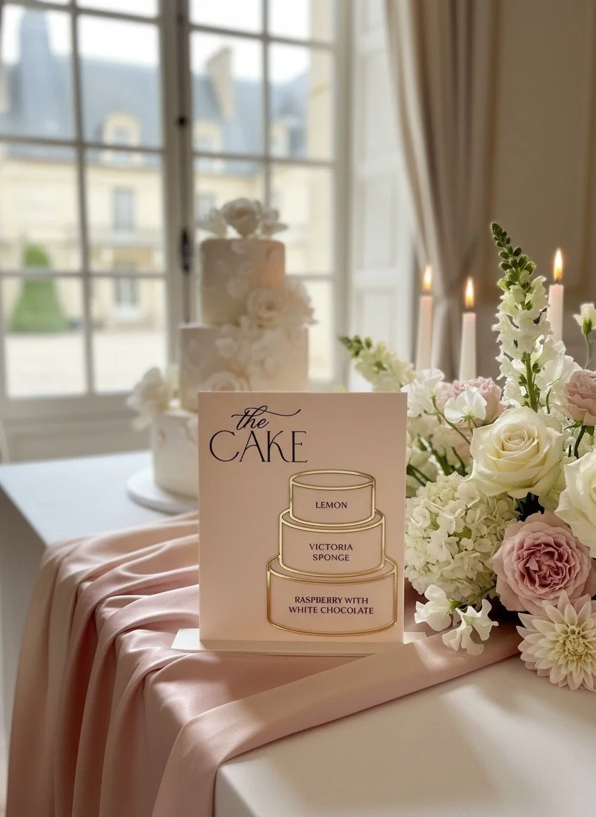 3D 'Cake outline' Cake Flavour Sign