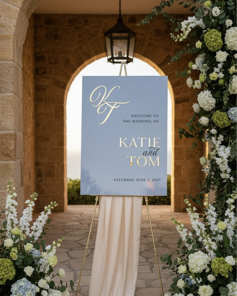 'Monogram' Acrylic Wedding Welcome Sign